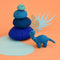 DASHDU - Bustling Brontosaurus - Mini Blue Felt Dinosaur